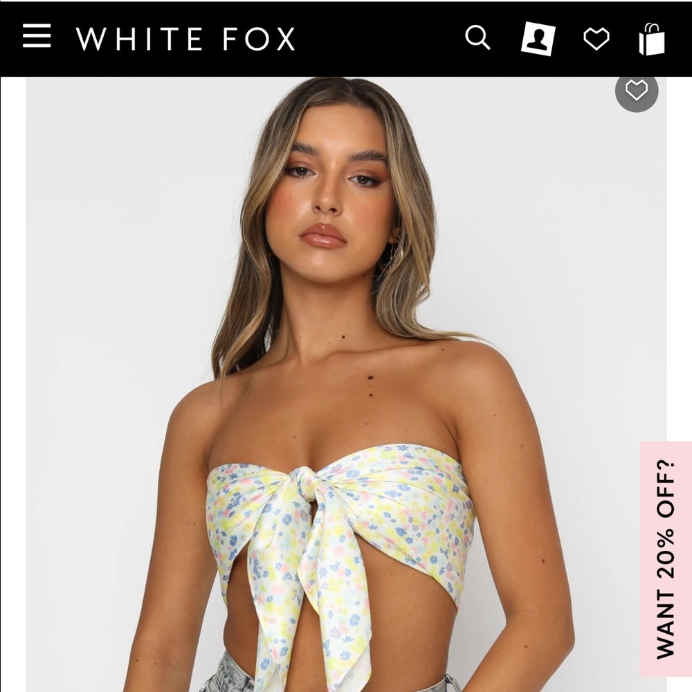 WHITE FOX scarf top